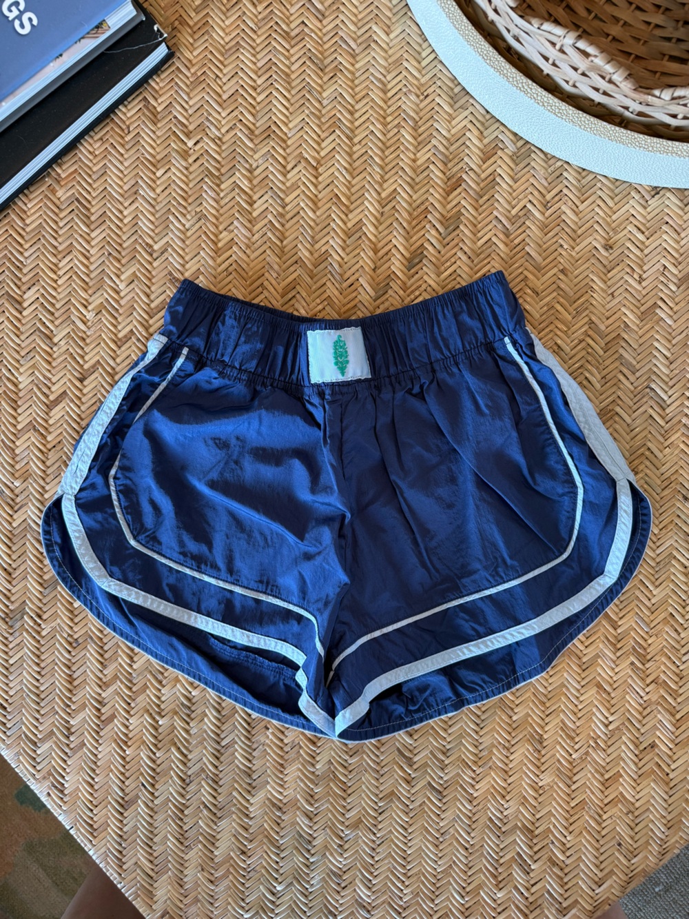 FP Movement by Free People Navy Shorts with Light Blue Trim